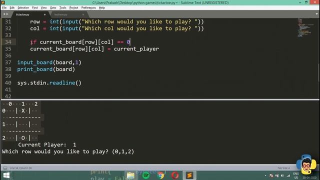 How to make a Tic Tac Toe game in Python - #2 Taking Input into the game board смотреть онлайн