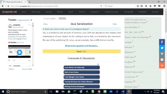 Is there any limit on the size of a serialized object?
| javapedia.net смотреть онлайн