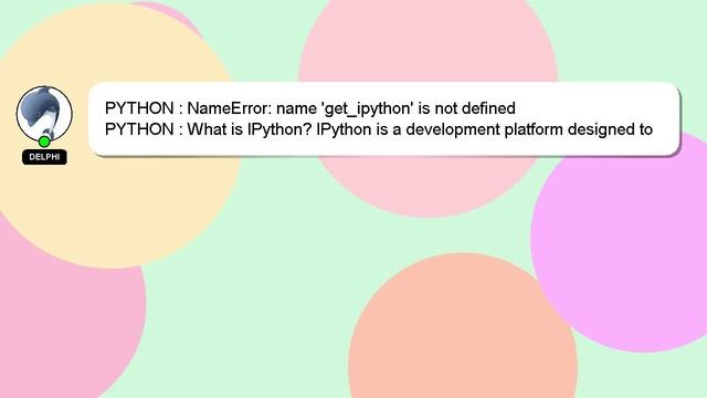 PYTHON : NameError: name 'get_ipython' is not defined смотреть онлайн