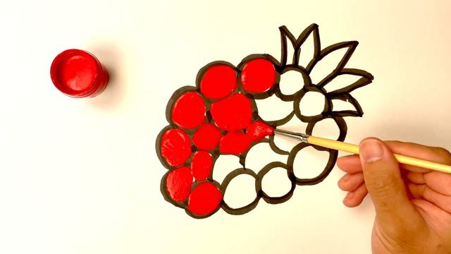 Учимся как Рисовать Малину для детей кисточками и красками смотреть онлайн