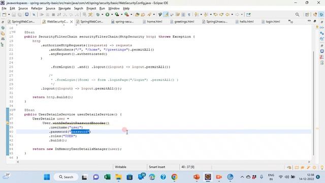 Spring Security Integration with Spring Boot Web Application смотреть онлайн