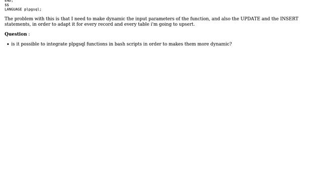 Databases: PostgreSQL - is it possible to use a plpgsql function in a bash script? смотреть онлайн