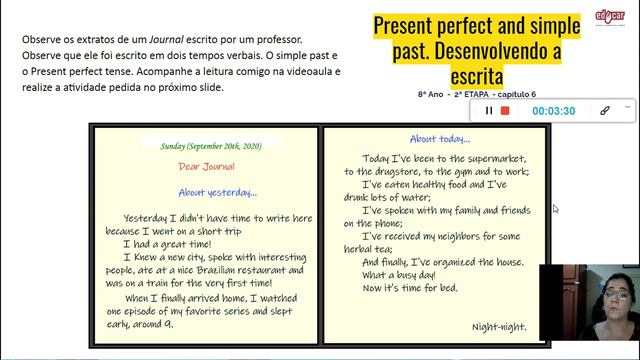 Inglês 8º Ano 21ª semana simple past and Present perfect extra activitiy Educar смотреть онлайн