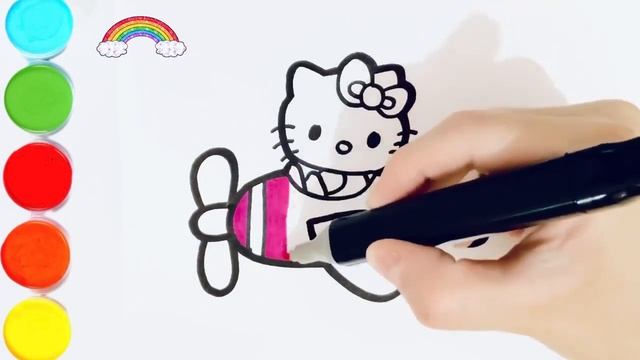 Cute hello kitty ? drawing for kids and toddlers // easy drawing for kids and toddlers смотреть онлайн