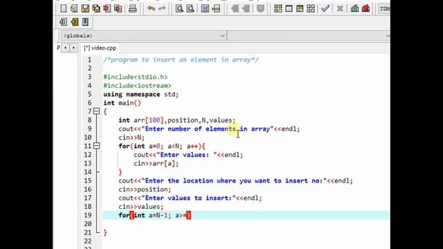Data Structure | Insert Element In Array | C++ | Programming смотреть онлайн