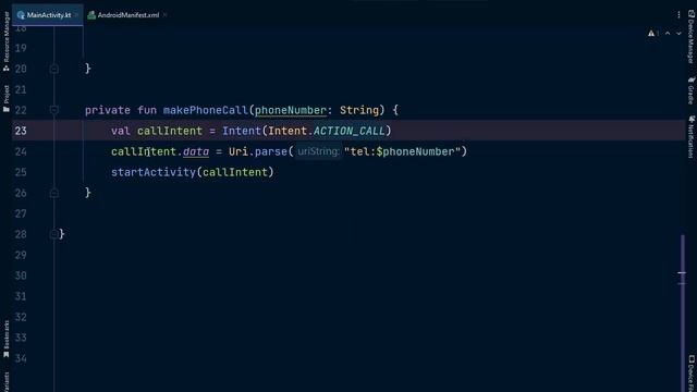 Call phone number by android app | Kotlin смотреть онлайн