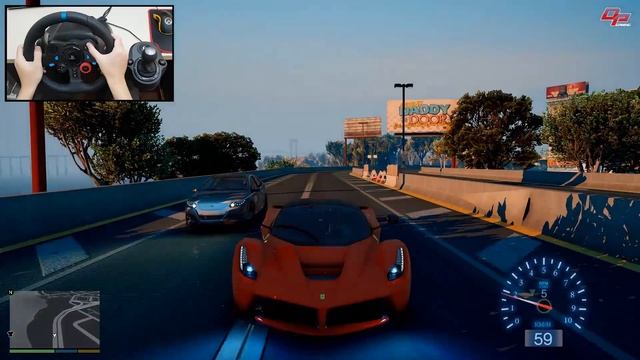 Ferrari LaFerrari 2015 - New York to Los Santos - GTA 5 Gameplay with Logitech G29 смотреть онлайн