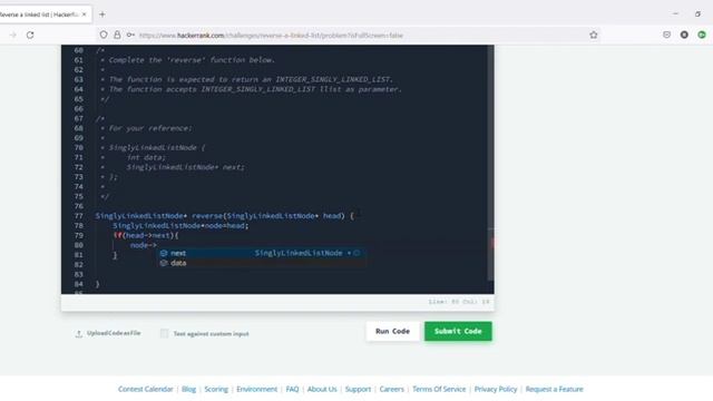 REVERSE LINKED LIST смотреть онлайн