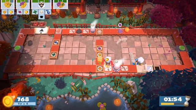 Overcooked 2 Spring Festival Level 1-2 4 Stars 2 Player Co-op Walkthrough смотреть онлайн