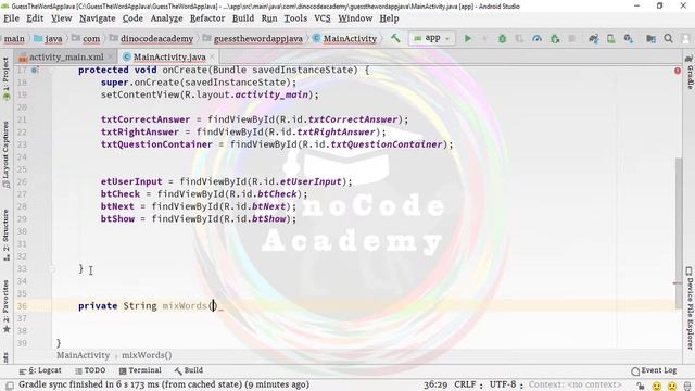 How to create a Guess the word App in Android by using Java Part 3 | Fetching All Views. смотреть онлайн