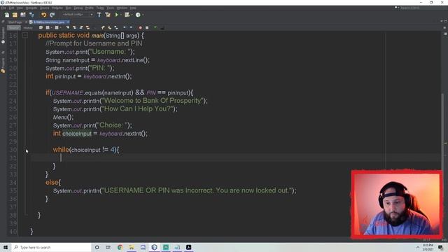 Repetition - ATM Machine.java смотреть онлайн