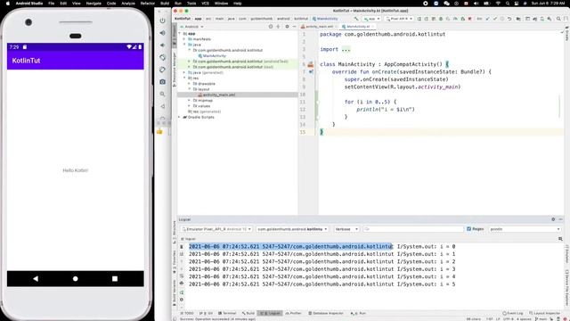 Kotlin005: printing onto Logcat смотреть онлайн