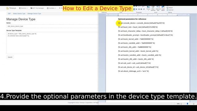 P26 Timesys Embedded Board Farm EBF Admin Guide: How to edit the Device type template смотреть онлайн