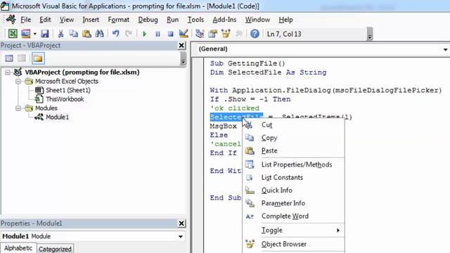 Excel VBA - How to Get File using File Dialog Box смотреть онлайн