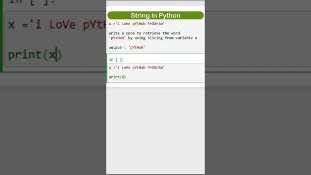 Sclicing in string | string in built function | python program смотреть онлайн
