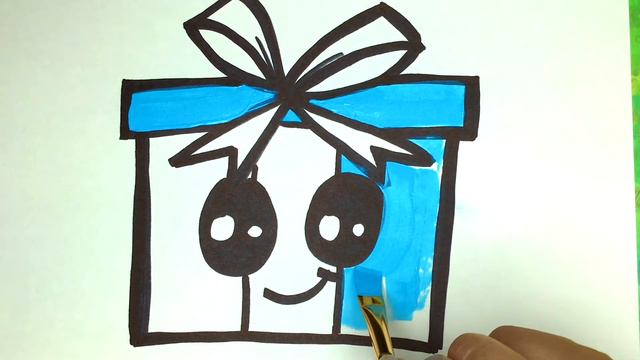 Coloring Video for Kids Easy How to Draw Cute Present Best Toy Learning Coloring Pages Learn Colors смотреть онлайн