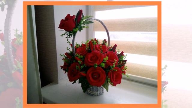 Огромные корзины РОЗ/Букеты из конфет/Корзины из газетных трубочек! смотреть онлайн