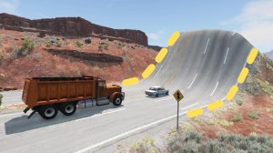 Автомобили против  Гигантской горы №1 Что же будет??? – BeamNG.Drive