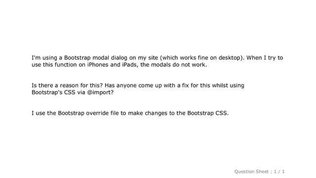 CSS : Bootstrap modal doesn't work on iPhone смотреть онлайн