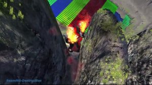 BeamNG drive - Leap Of Death Car Falls & Jumps Into Rainbow Colored Pool  | BeamNG-Destruction