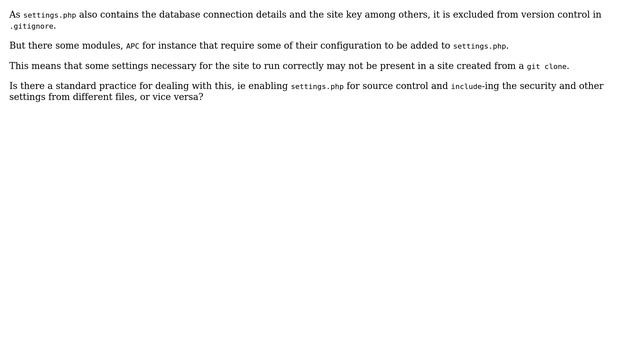 Is there a recognized practice for keeping security details in files excluded from version control? смотреть онлайн