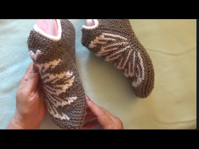 Тапочки " Кофейные" высокие с укорочеными рядами и красивым мысиком смотреть онлайн