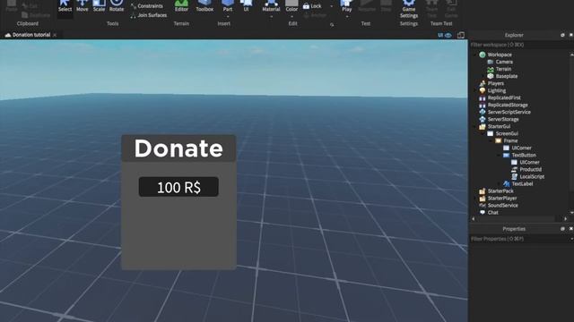 How to make a Donation Gui | Roblox Studio смотреть онлайн