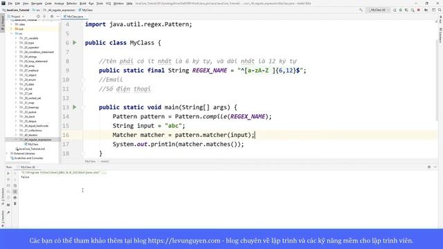 Bài 42: Hướng dẫn sử dụng Regular expression trong java смотреть онлайн