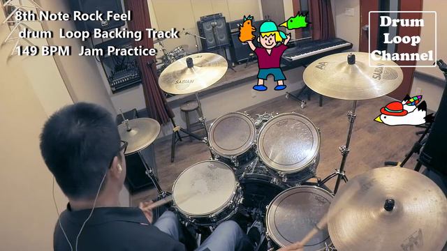 (Really) Play 8th Note Rock Feel drum Loop Backing Track 149 BPM Jam Practice смотреть онлайн