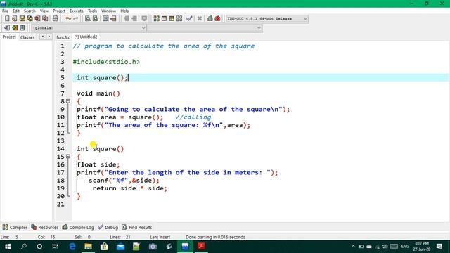 Function without argument and with return value in C language смотреть онлайн