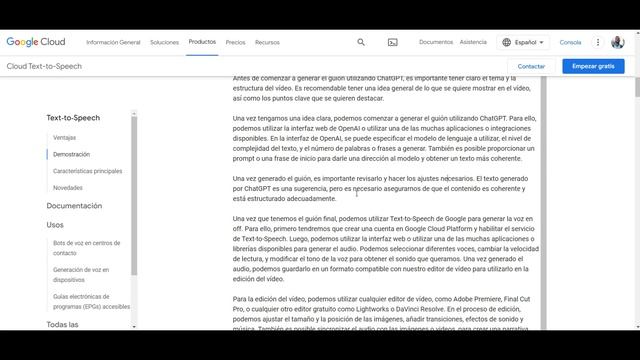 Creando Vídeos De Calidad Con ChatGTP y Text-To-Speech De Google: Guión y Voz En Off Automatizado смотреть онлайн