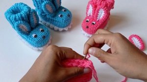 пинетки спицами ЗАЙКИ. часть 3. завершение.