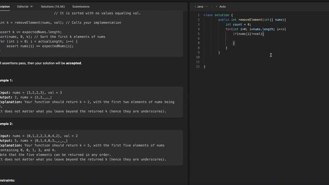 Remove element | LeetCode | Question - 27 смотреть онлайн