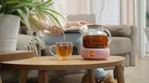 Чайник заварочный с подогревом от свечи на розовой керамической подставке/ Видео обзор TeaStar