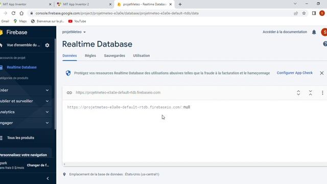 3. Création de la base de données avec Firebase pour l'application mobile de la station météo. смотреть онлайн