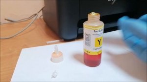 Заправка принтера Эпсон L  3100 с помощью иголки и шприца.