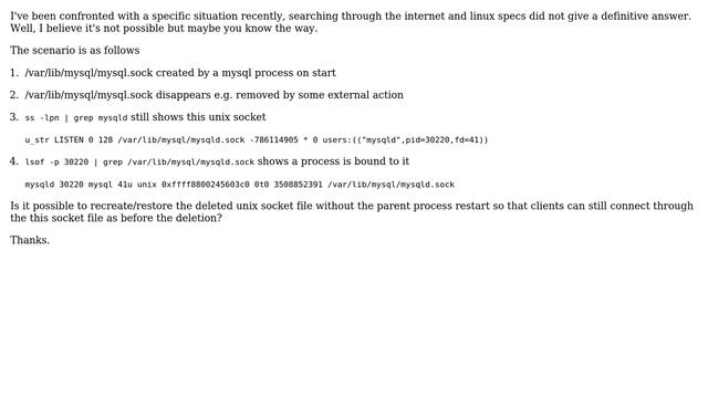DevOps & SysAdmins: Recreate a bind to a unix socket with bound file removed смотреть онлайн