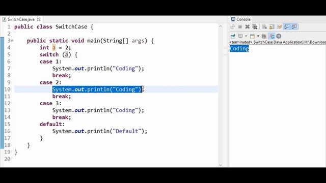 Switch Statement - Multi Case - Java. смотреть онлайн