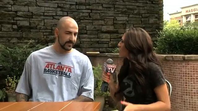 Pero Antić NBA first interview as Atlanta Hawks big man смотреть онлайн