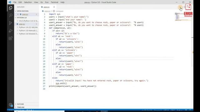 fun python projects for beginners | stone paper scissor game in python | python programming [python смотреть онлайн