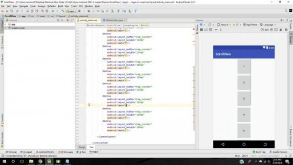Horizontal and Vertical ScrollView - Android Studio Tutorial