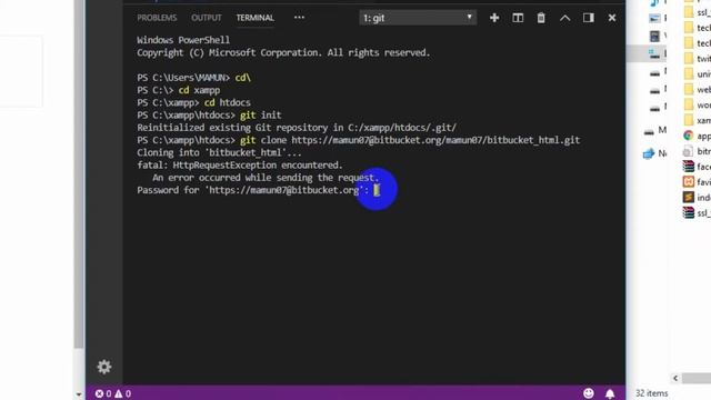 Part-4: How to work using Visual Studio Code Editor+Git+Windows Power Shell for Bitbucket Tutorial смотреть онлайн