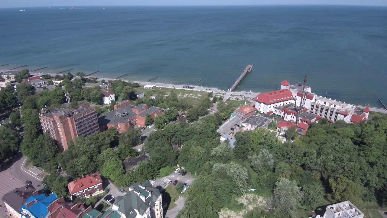 Центр города Зеленоградска, Площадь, Пешеходная зона, Пляж, Променад смотреть онлайн