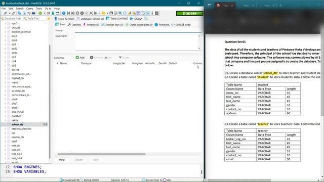Question set 01 | Create a Database Using MySQL Workbench смотреть онлайн