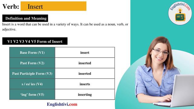 Insert V1 V2 V3 V4 V5 Base Form, Past Simple, Past Participle Form of Insert | Englishtivi.com смотреть онлайн