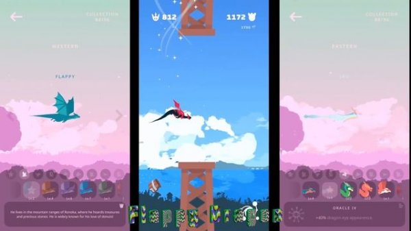 Flappy Dragon - (High Score Play: 2693).