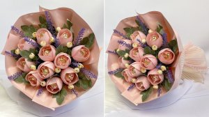 Нежнейший букет из конфет для подруги. Сладкий презент своими руками