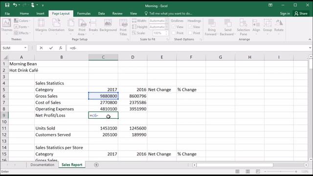 206 How to calculate sales and profit loss in Excel 2016 смотреть онлайн