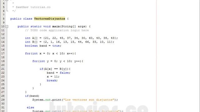 arrays -- java (vectores disjuntos) смотреть онлайн