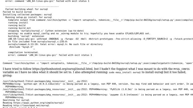 Ubuntu: How do I install oursql using pip? смотреть онлайн
